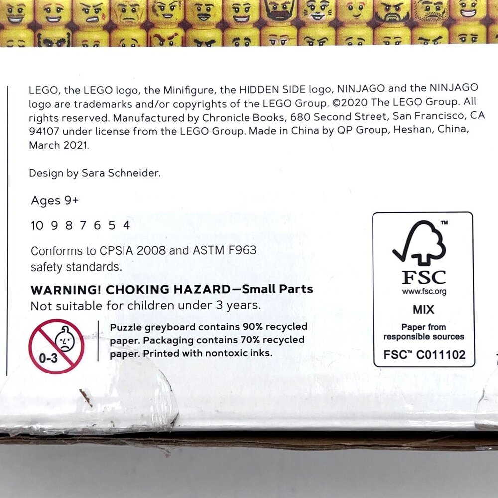 Lego Minifigure Faces 1000 Piece Puzzle Fun Challenge Hidden Side Ninjago 2021 - Picture 7 of 14